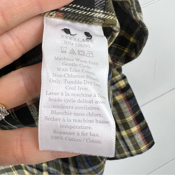 NWT EVERLANE The Boxy Flannel Button Down Shirt Small - Picture 8 of 13